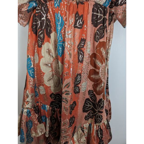 Ulla Johnson Fontaine Metallic Midi Dress Amaryllis Multicolor Runway  2 NWT - Picture 13 of 14